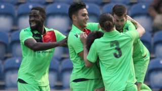 Oxford City celebrate beating Colchester