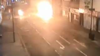 CCTV footage of fire