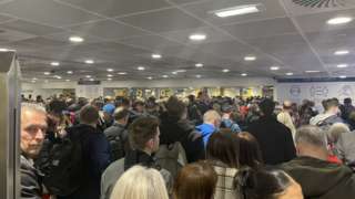 Queues at Manchester Airport
