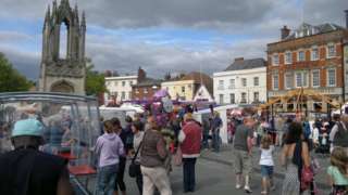 Hundreds of people are attracted to the town square for the annual Devizes May Fair