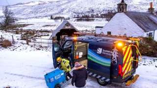 A Scottish and Southern Energy engineer provides a generator