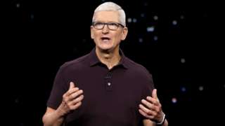 Apple CEO Tim Cook addresses the audience at an Apple event on 7 September 2022