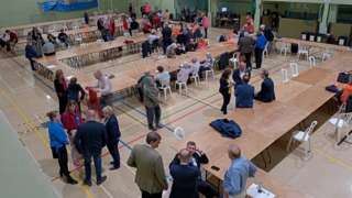 West Oxfordshire District Council candidates in the leisure centre