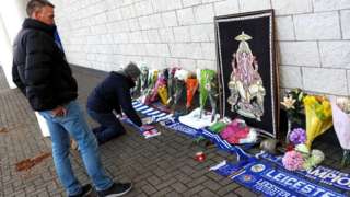 Tributes outside King Power Stadium