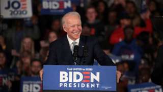 Joe Biden speaks to supporters in South Carolina in 2020
