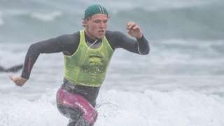 International athletes arrive in Poole for UK's first Oceanperf Challenge watersport event on Branksome Beach.