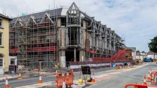 Construction of Tesco and M&S stores in Aberystwyth