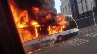 bus on fire