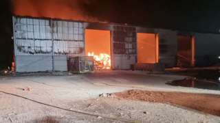The fire at the Winterton Road recycling site