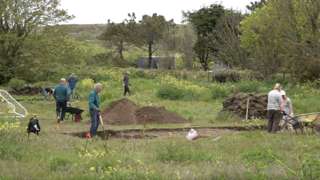 An archaeological dig in Alderney