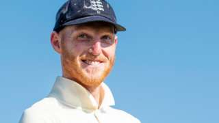 England all-rounder Ben Stokes smiles as he prepares to collect his man of the match award after victory over Australia