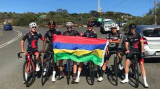 Members of the Mauritius cycling team