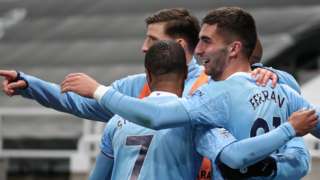 Manchester City players celebrate