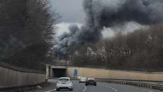 Plumes of smoke over M60