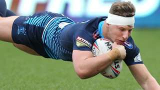 George Williams scores a try for Wigan Warriors