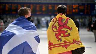 Scotland fans at Central station