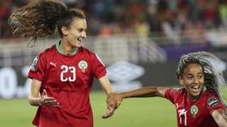 Rosella Ayane (left) in action for Morocco
