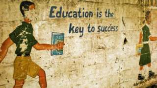 Painting on school wall in Senegal
