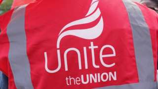 Members of the Unite union on a picket line