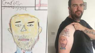 Gareth Southgate drawing and Jeff Holt