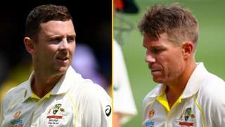 Josh Hazlewood and David Warner