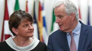 Arlene Foster and Michel Barnier