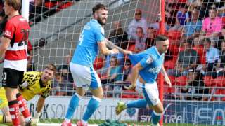 After 42 goals last season, Macaulay Langstaff got off the mark for Notts County with his first in League Two