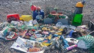 Rubbish collected on Manx beach