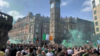Celtic street party at Glasgow Cross