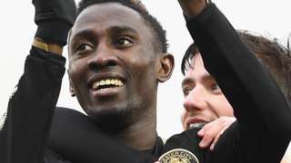 Leicester's Kelechi Iheanacho celebrates scoring against Peterborough United