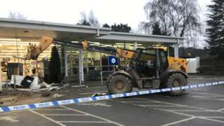 The digger at the Tesco in Brandon where the ram-raid happened
