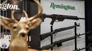 A Remington display at a gun show