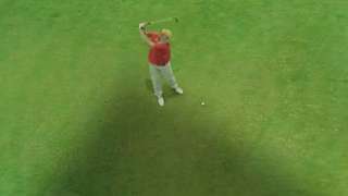 Image taken from Ayatollah Khamenei's Twitter account that appears to show Donald Trump playing golf below a large drone