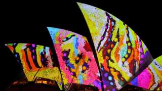 Sydney Opera House lit up for Vivid