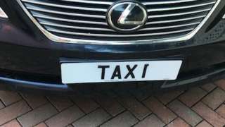Taxi registration plate