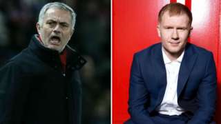 Manchester United manager Jose Mourinho (left) and Paul Scholes