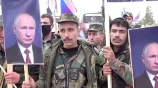 Сирийские военные с портретами Путина