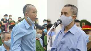 Ông Lê Đình Chức (trái) và Lê Đình Công (con trai ông Lê Đình Kình), bị tuyên tử hình trong phiên tòa sơ thẩm ngày 14/9/2020