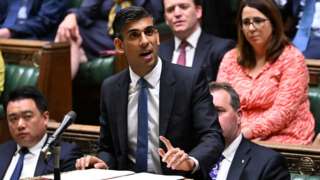 Rishi Sunak giving a statement in the Commons on the cost of living crisis