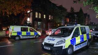 Police at the scene on Saturday night