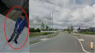 Karl Englemark and the road near where he was found