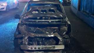 Car burnt out after fire
