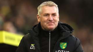 Norwich City head coach Dean Smith during last weekend's win against Everton