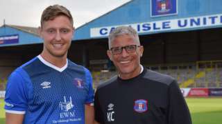 Carlisle United striker Richie Bennett and boss Keith Curle