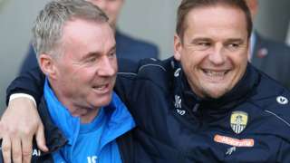 Chesterfield manager John Sheridan (left) and Notts County boss Neal Ardley