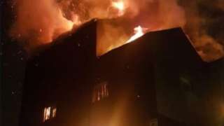 Fire at the industrial unit in Cradley Heath