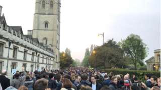 Crowds at Magdalen College