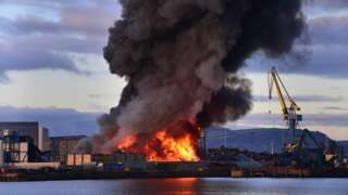 Fire in Belfast Harbour estate