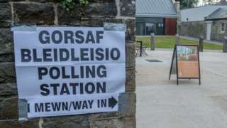 Sign for polling station