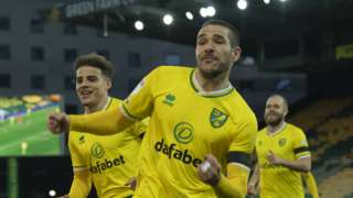Emiliano Buendia celebrates scoring for Norwich